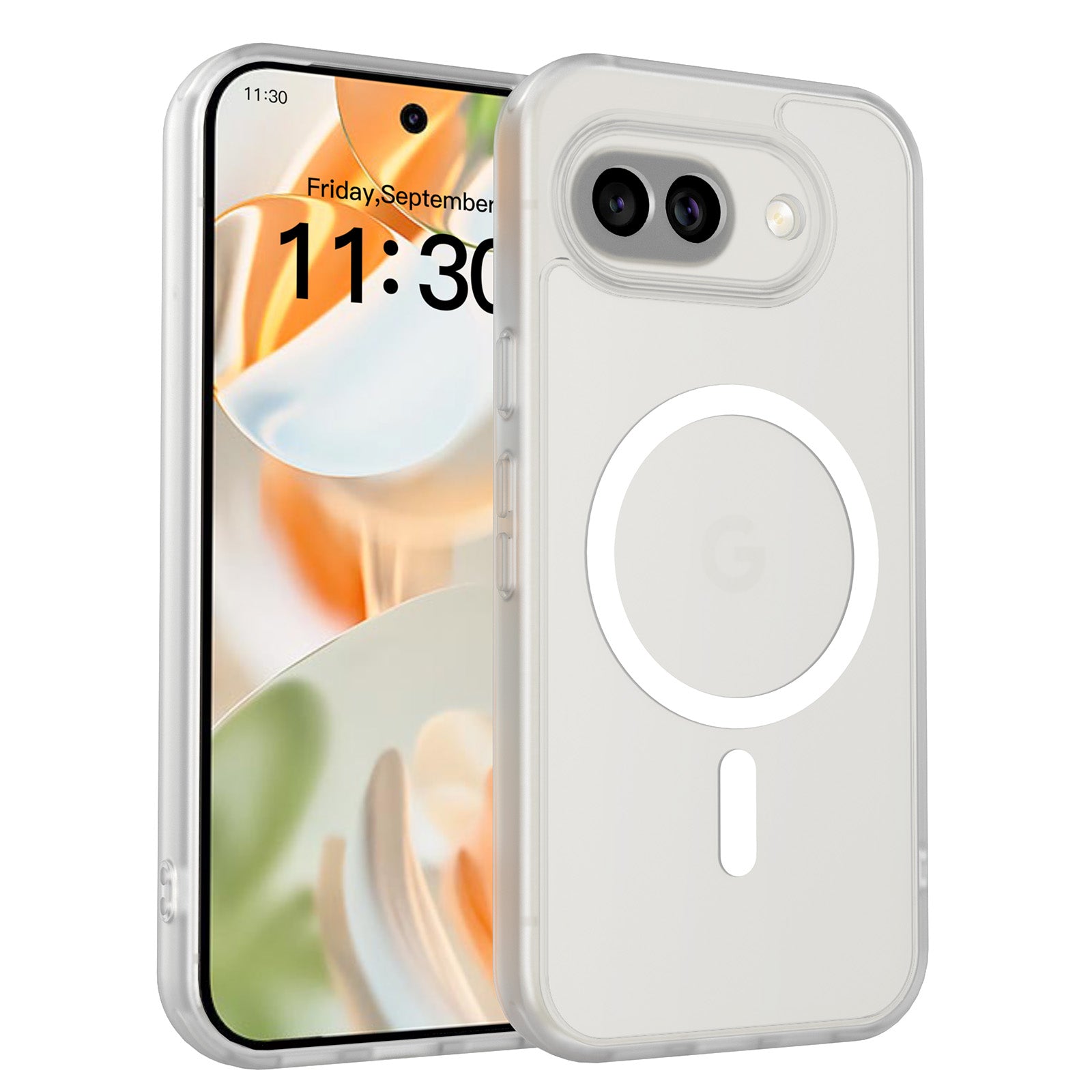 Matte Frosted Clear||ChicDex Frost Shield MagSafe Case in Matte Frosted Clear — back view for Google Pixel 10A