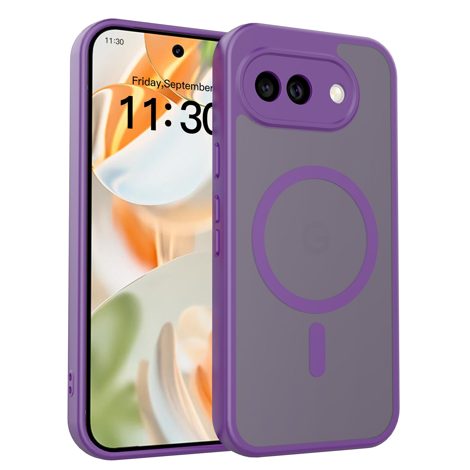 Purple||ChicDex Frost Shield MagSafe Case in Purple — back view for Google Pixel 10A