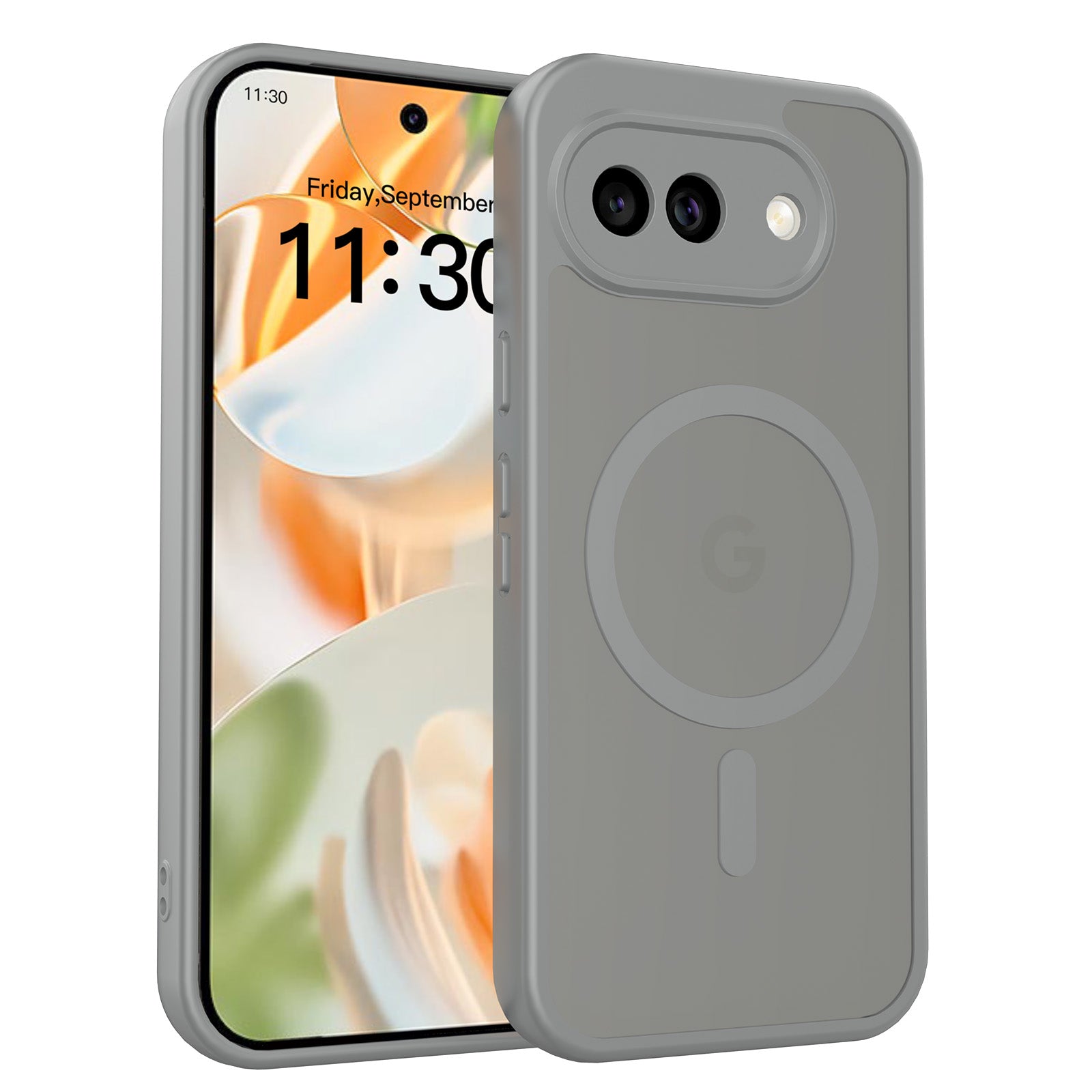 Smoky Gray||ChicDex Frost Shield MagSafe Case in Smoky Gray — back view for Google Pixel 10A