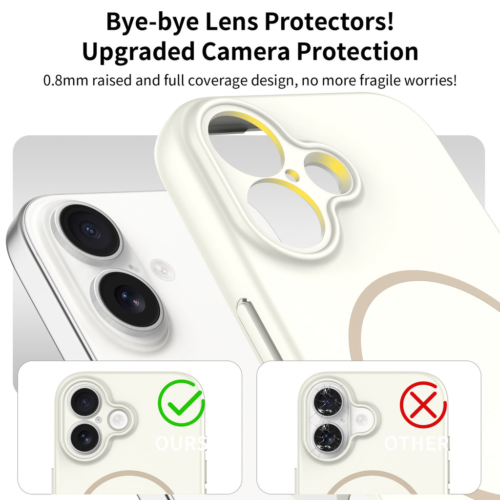 Antique White||ChicDex Onyx MagSafe Case in Antique White — precision lens cutouts — individual openings for each camera lens for iPhone 17