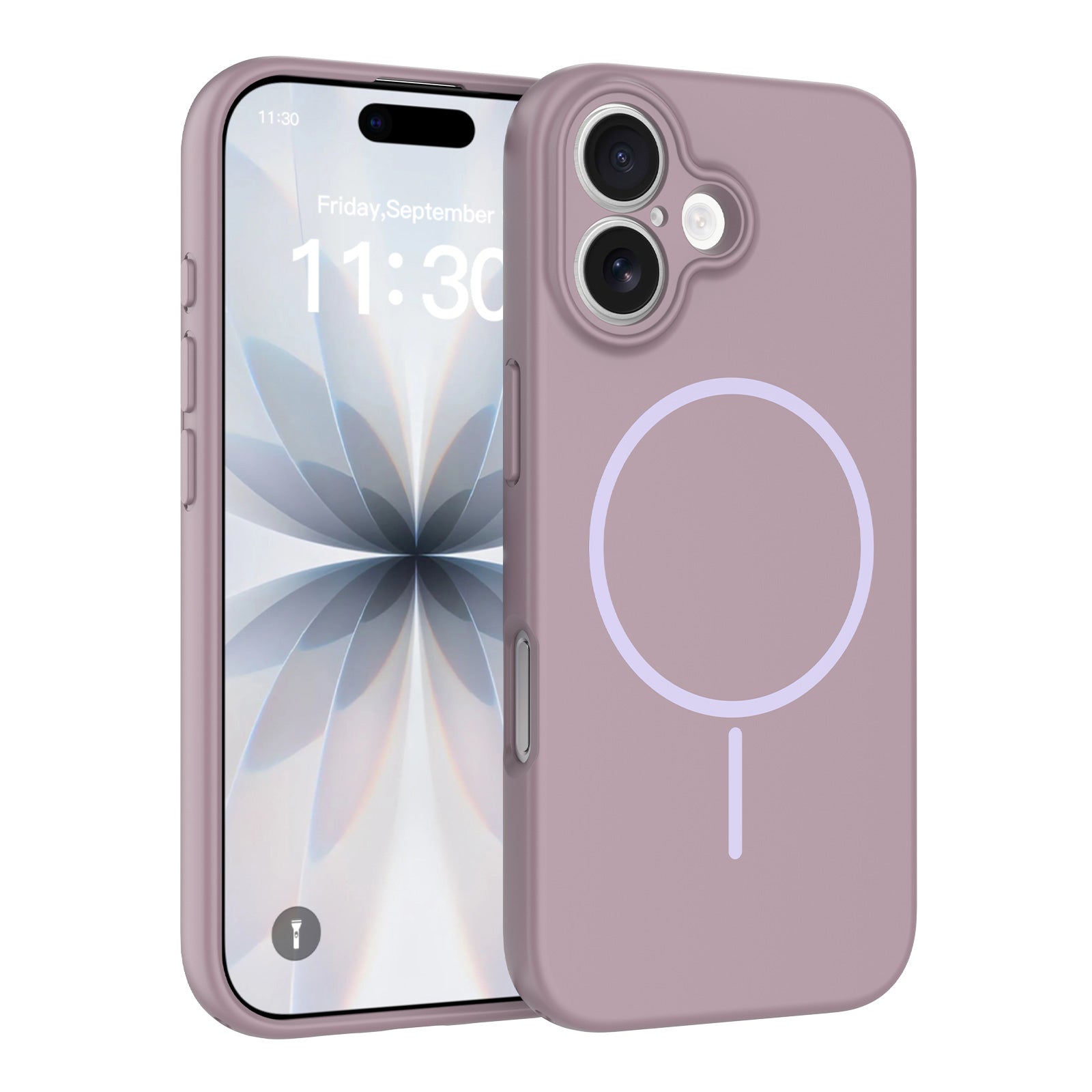 Dusty Purple||ChicDex Onyx MagSafe Case in Dusty Purple — front and back view — silky-touch skin-feel dual-layer construction for iPhone 17