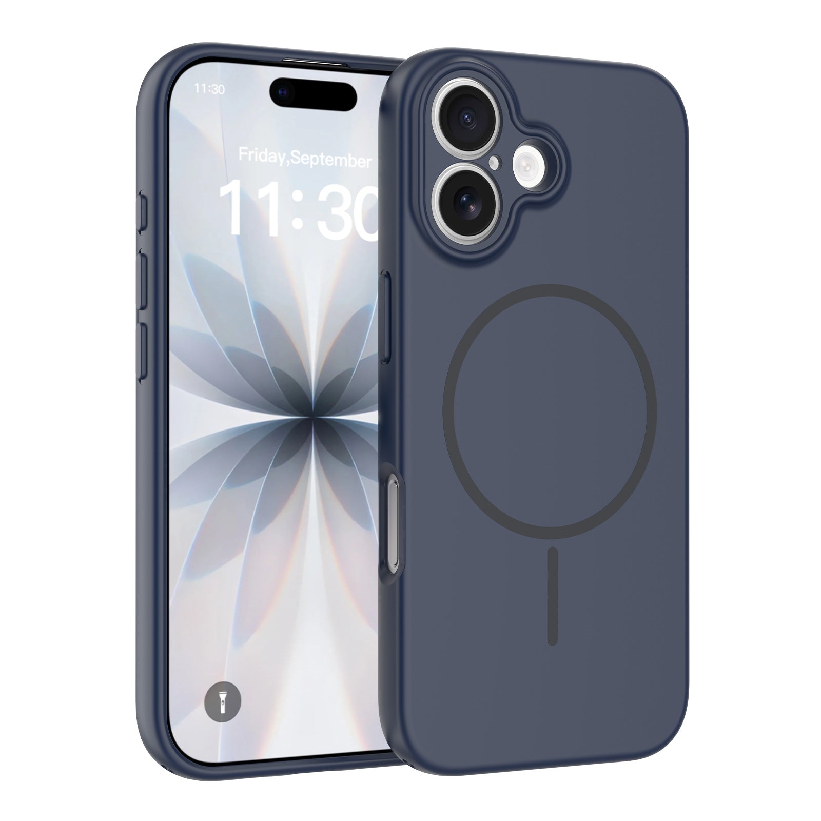 Sapphire Blue||ChicDex Onyx MagSafe Case in Sapphire Blue — front and back view — silky-touch skin-feel dual-layer construction for iPhone 17