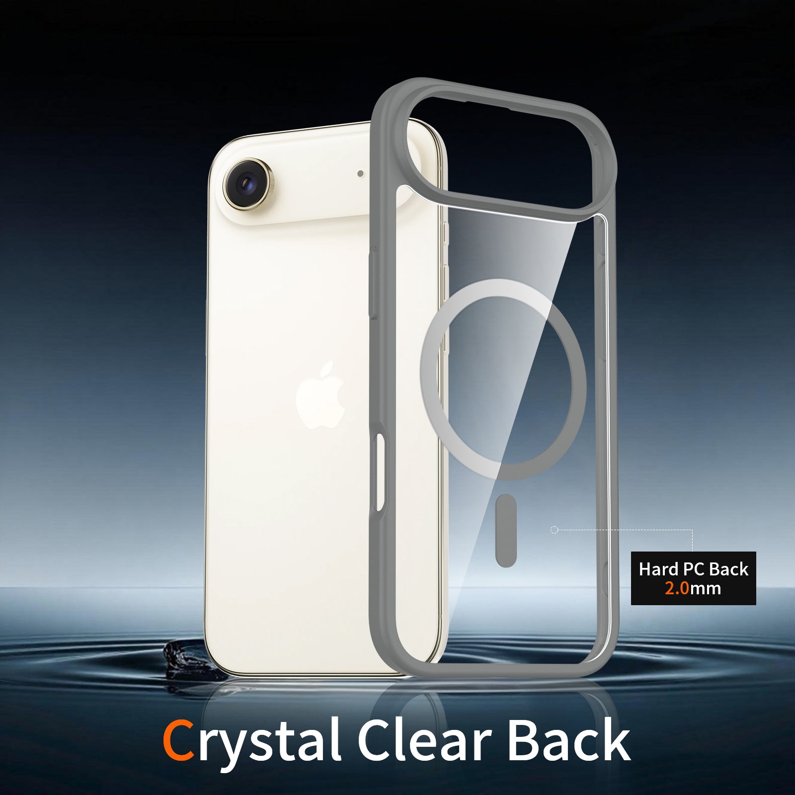 Dark Gray||ChicDex Prism MagSafe Case in Dark Gray — back view for iPhone 17 Air