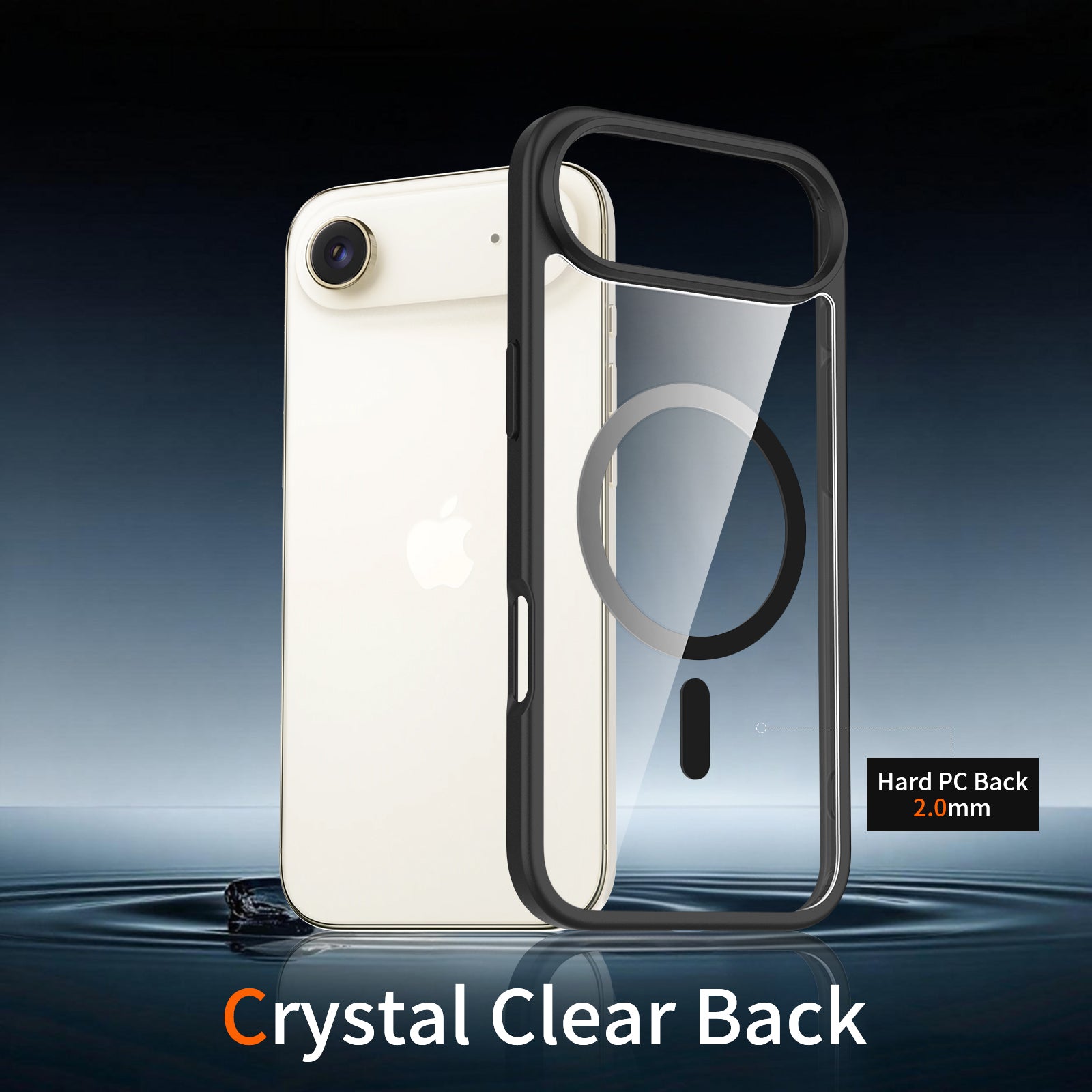 Black||ChicDex Prism MagSafe Case in Black — back view for iPhone 17 Air