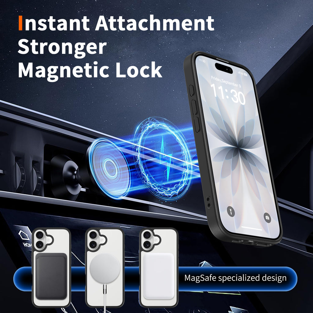 Black||ChicDex Prism MagSafe Case — with MagSafe charger — seamless N52 magnet attachment for iPhone 17